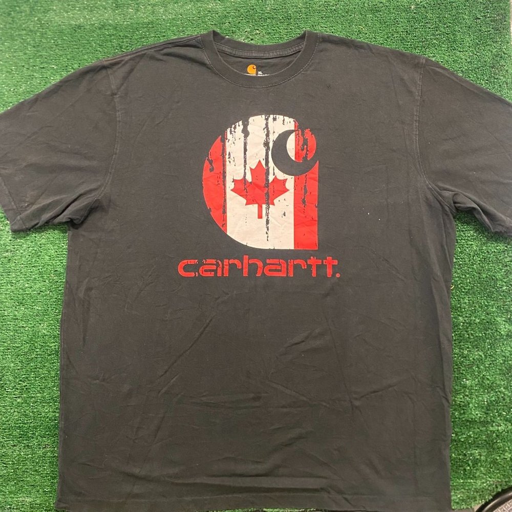 Vintage Y2K Carhartt Canada Logo T-Shirt Boxy Faded Workwear Grunge